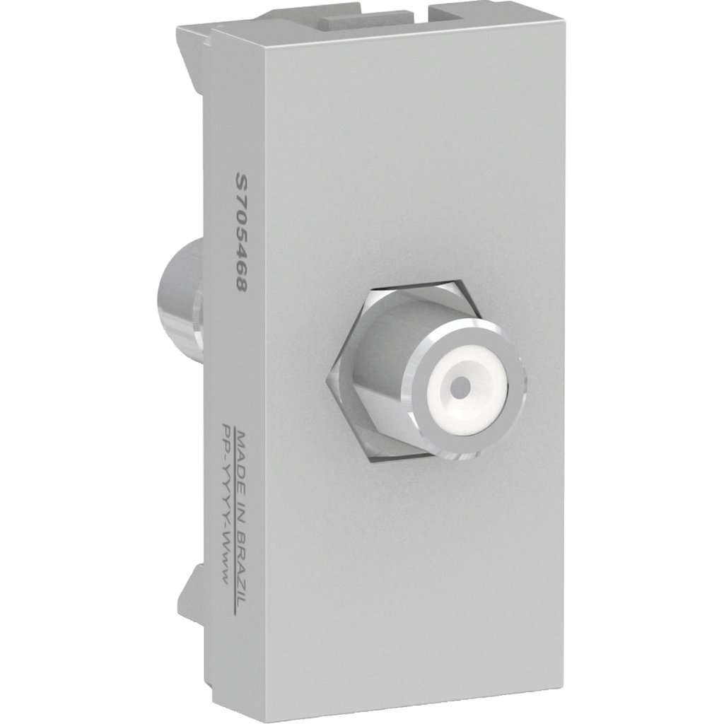 [Imagem MÓDULO TOMADA PARA ANTENA DE TV (PARA CABO COAXIAL TIPO F) ALUMÍNIO ORION S70546874 SCHNEIDER]