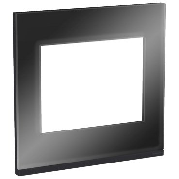 [Imagem PLACA+SUPORTE 4X4 6 POSTOS CLASS GR / DARK GLASS S734203819 SCHNEIDER]