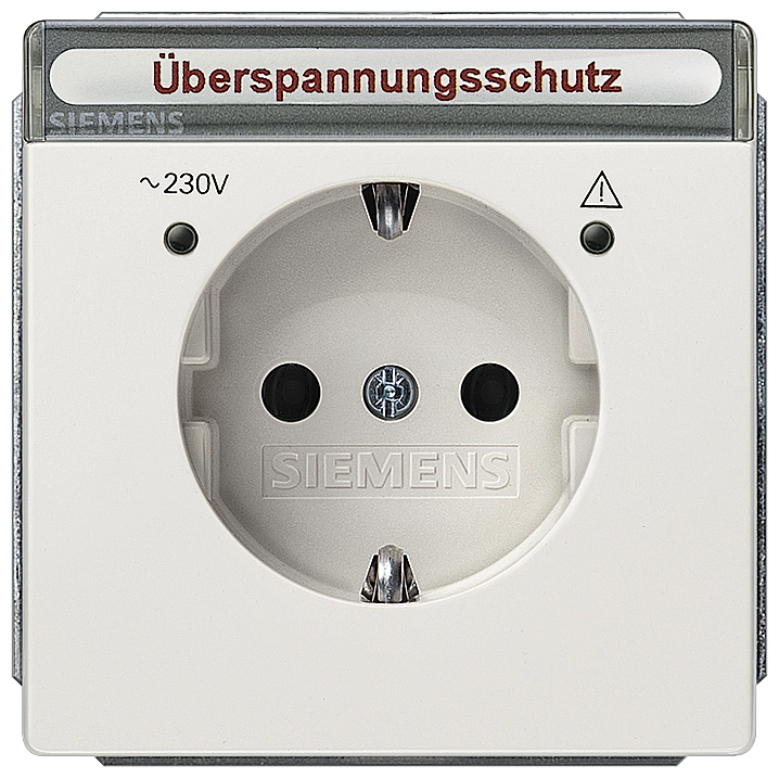 TOMADA COM PROTEÇÃO CONTRA SOBRETENSÃO/CAMPO DE INSCRIÇÃO E MAIOR 5UB18581 SIEMENS