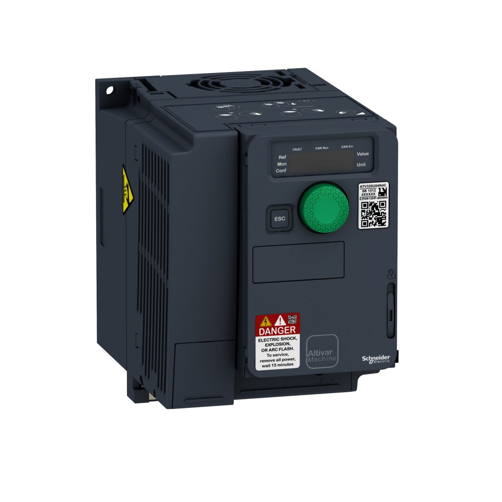 [Imagem INVERSOR DE FREQUÊNCIA TRIFÁSICO 0.75KW 3.6A 380/480V 50/60HZ ATV320U07N4C SCHNEIDER]