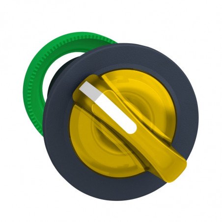 [Imagem CABEÇOTE PARA CHAVE SELETORA LUMINOSA FACEADA Ø30MM PLÁSTICO 2 POSIÇÕES FIXAS AMARELO ZB5FK1283 SCHNEIDER]