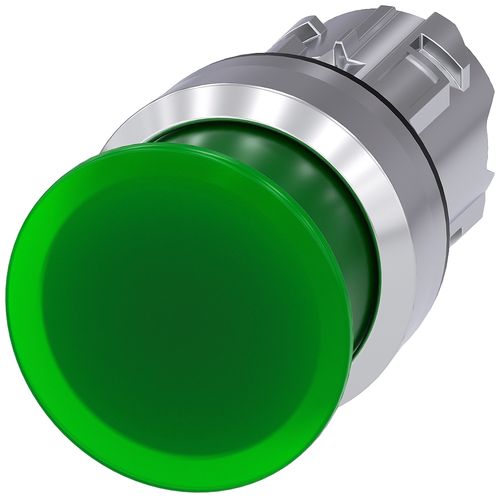 BOTÃO LUMINOSO EM FORMA DE COGUMELO 22 MM REDONDO METAL DE ALTO BRILHO V 3SU10511AD400AA0-ZY19 SIEMENS