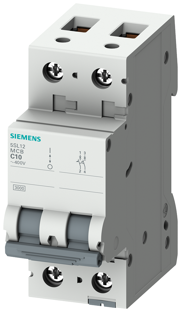 [Imagem DISJUNTOR MINI BIPOLAR 50A 3KA 220/380VCA 5SL12507MB SIEMENS]