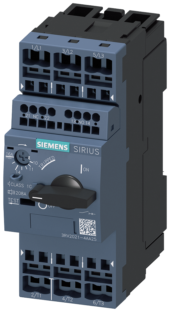 DISJUNTOR TAMANHO S0 PARA A PROTEÇÃO DE MOTOR CLASSE 10 DISPARADOR A 1016 3RV20214AA25-ZW96 SIEMENS