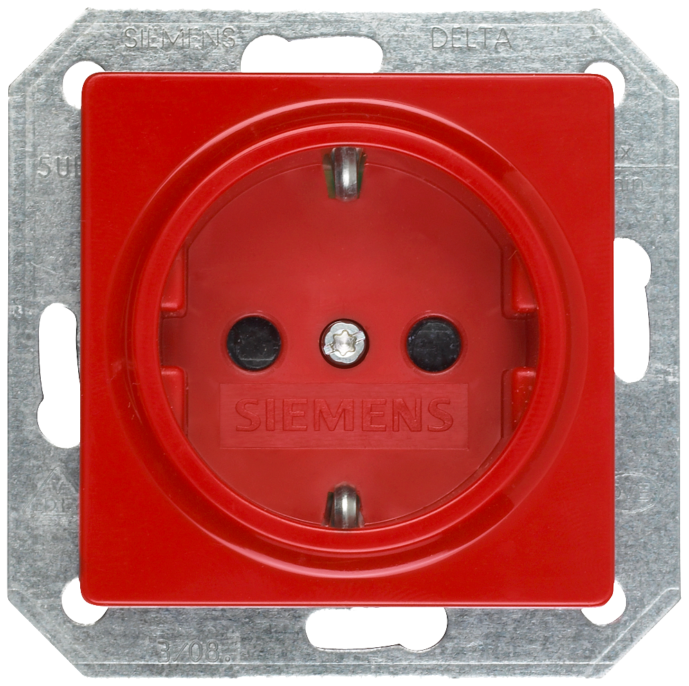 TOMADA SCHUKO COM MAIOR PROTEÇÃO CONTRA CONTATO VERMELHO 5UB1522 SIEMENS