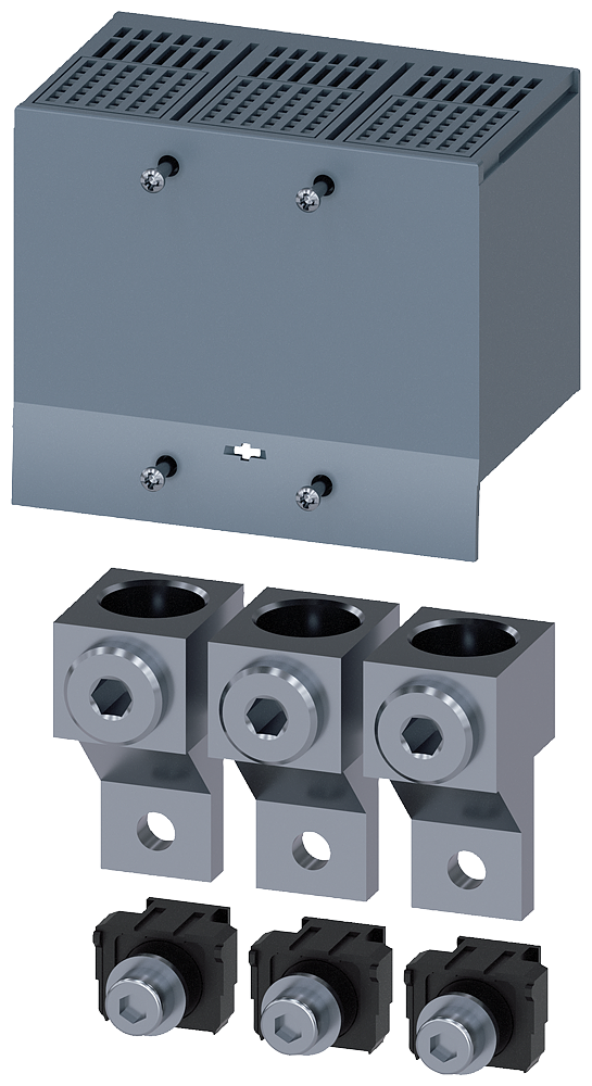 [Imagem BORNE DE CONEXÃO PARA CONDUTOR CIRCULAR TA2.2 50…240 MM² GRANDE 3 PEÇAS ACESS 3VM92130JJ13 SIEMENS]