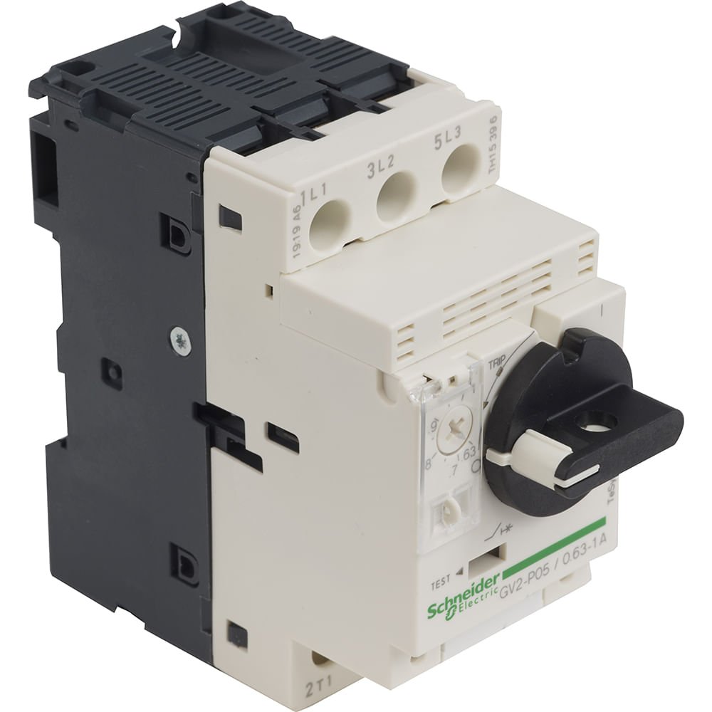 [Imagem DISJUNTOR MOTOR TESYS GV2 0.631A MANOPLA ROTATIVA GV2P05 SCHNEIDER]