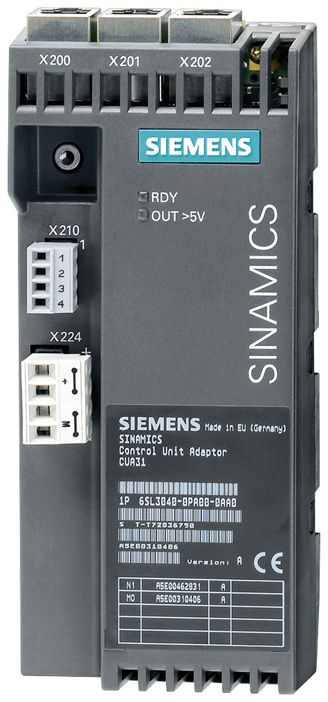 [Imagem ADAPTADOR DE UNIDADE DE CONTROLE CUA31 PARA MÓDULOS POTÊNCIA PM340/PM240-2 6SL30400PA000AA1 SIEMENS]