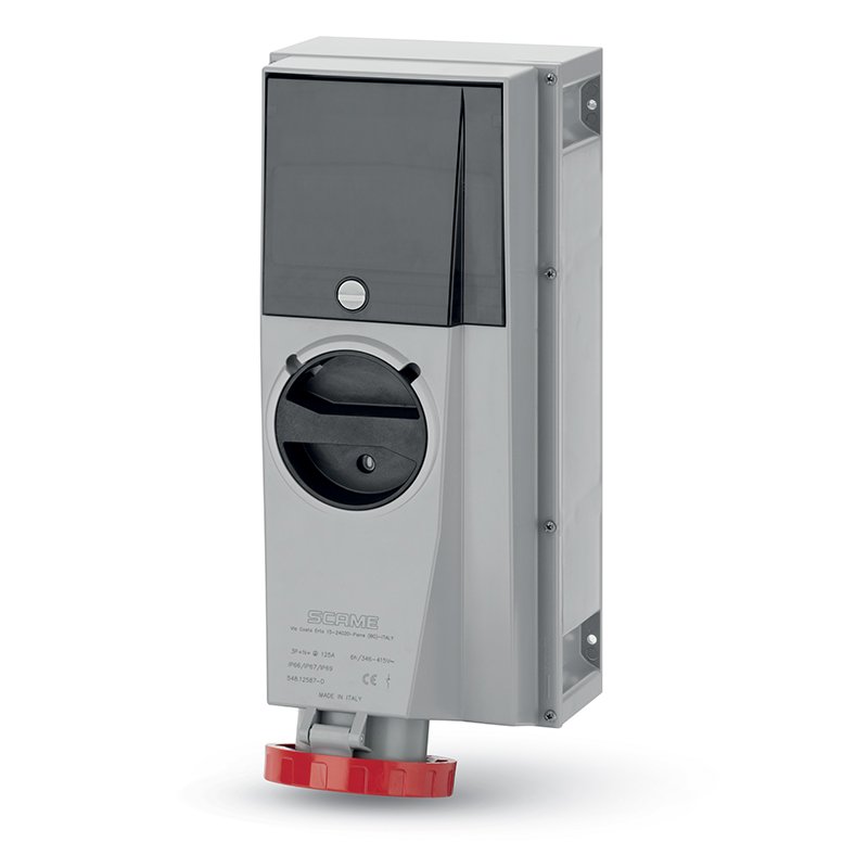 [Imagem do produto TOMADA DE EMBUTIR INTERTRAVAMENTO DIN 3P+T IP67 125A 6H 548.12586-D SCAME]