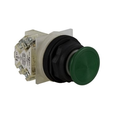 [Imagem BOTÃO Ø30MM PLÁSTICO COGUMELO Ø35MM VERDE NA+NF 9001SKR24GH13 SCHNEIDER]