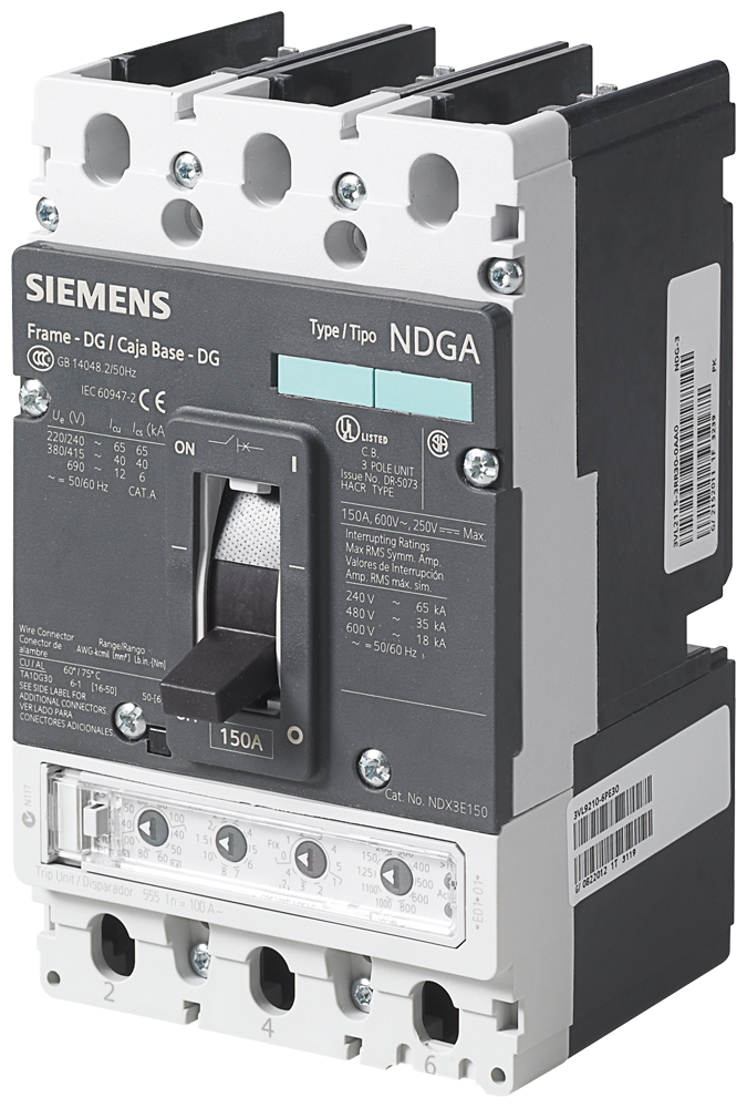 DISJUNTOR VL150 UL TIPO DG (N.º CAT HDK3W060) 3VL25062PD300AA0 SIEMENS
