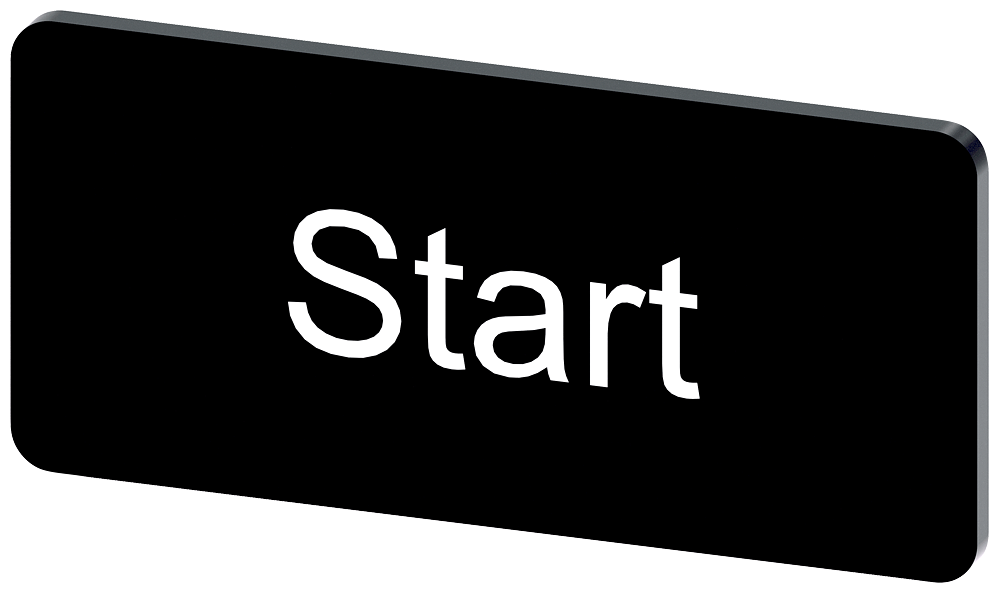 [Imagem do produto PLACA DE IDENTIFICAÇÃO 12,5X27MM, PLACA PRETO, INSCRIÇÃO: START 3SU19000AC160DT0 SIEMENS]