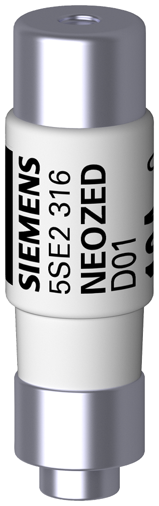 ELEMENTO DE FUSÍVEL NEOZED D01 13 A GG UN CA: 400 V UN CC: 250 V 5SE20132A SIEMENS
