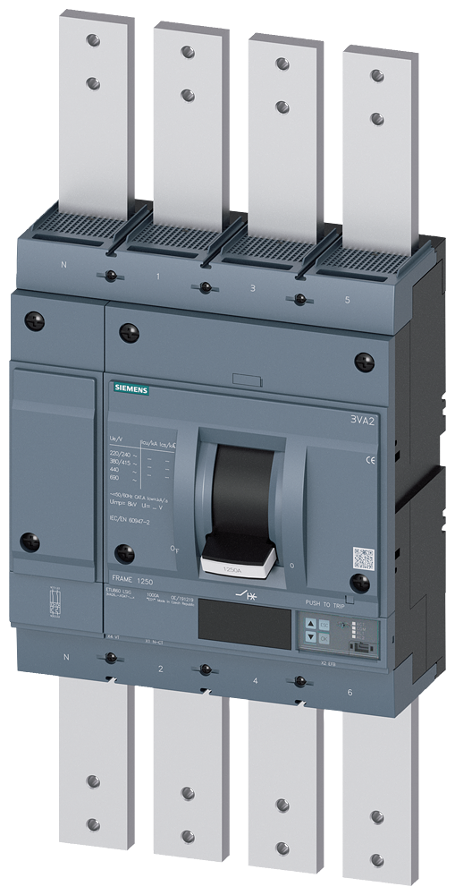 DISJUNTOR IEC FRAME 1250 1250 A DE 4 POLOS 85 KA ETU8 LSIG 3VA26126KQ470AA0 SIEMENS