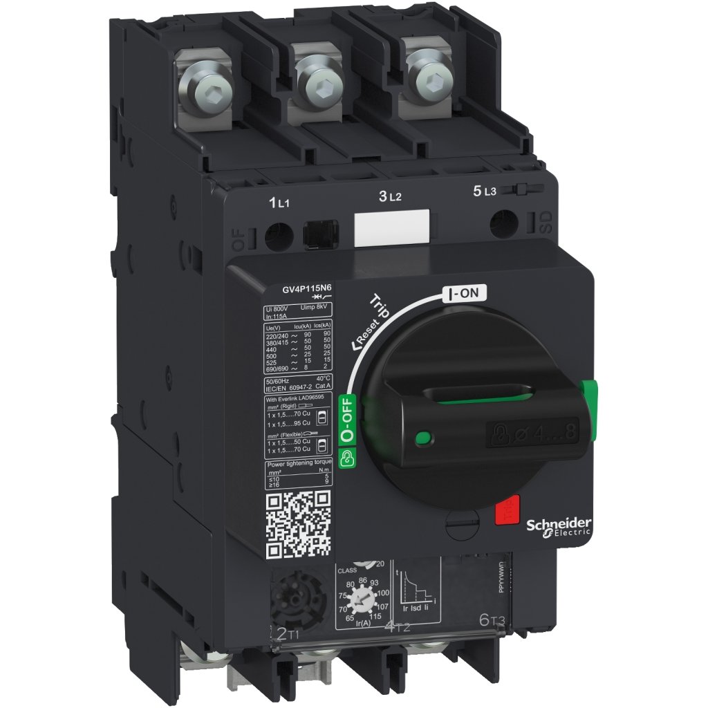 [Imagem do produto MOTOR CIRCUIT BREAKER TESYS GV4 3P 50A ICU 50KA THERMAL MAGNETIC LUGS TERMINALS GV4P50N6 SCHNEIDER]