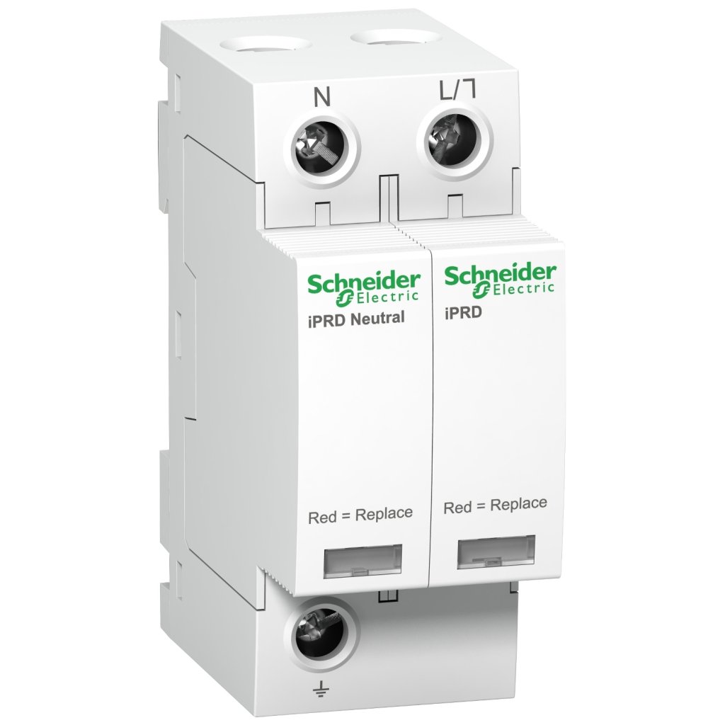 [Imagem IPRD20R MODULAR SURGE ARRESTER 1P + N 350V WITH REMOTE TRANSFERT A9L20501 SCHNEIDER]