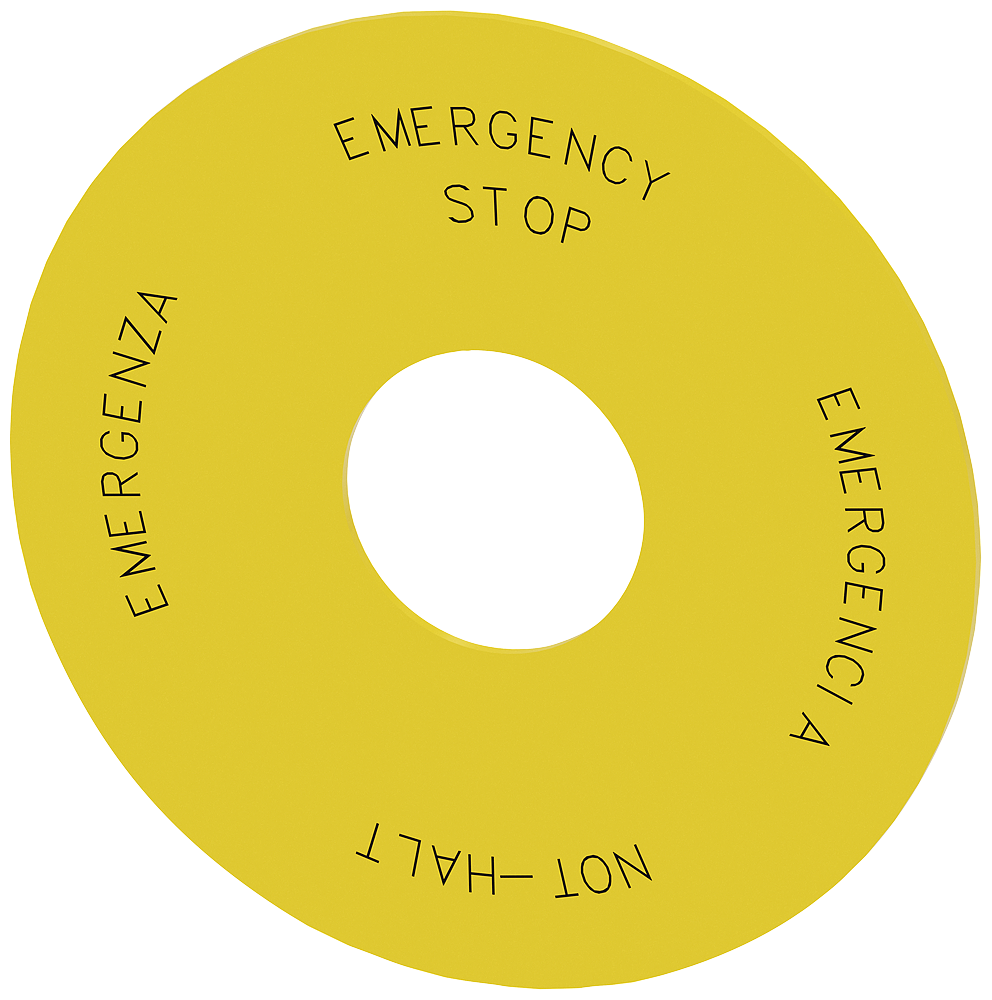 [Imagem PLACA DE ASSENTO REDONDA PARA BOTÃO COGUMELO DE PARADA DE EMERGÊNCIA AMARELO 3SU19000BC310NB0 SIEMENS]