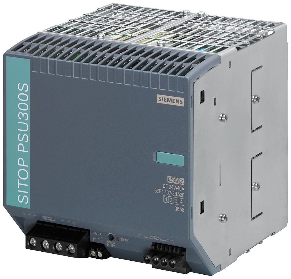 [Imagem FONTE DE ALIMENTAÇÃO ESTABILIZADA TRIFÁSICA ENTRADA 400/500VCA SAÍDA 24VCC 40A SITOP PSU300S 6EP14372BA20 SIEMENS]