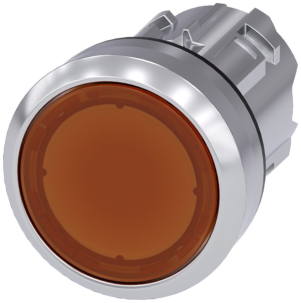 BOTÃO ILUMINADO 22 MM REDONDO METAL DE ALTO BRILHO ÂMBAR BOTÃO DE PRESS 3SU10510AB000AA0-ZY11 SIEMENS