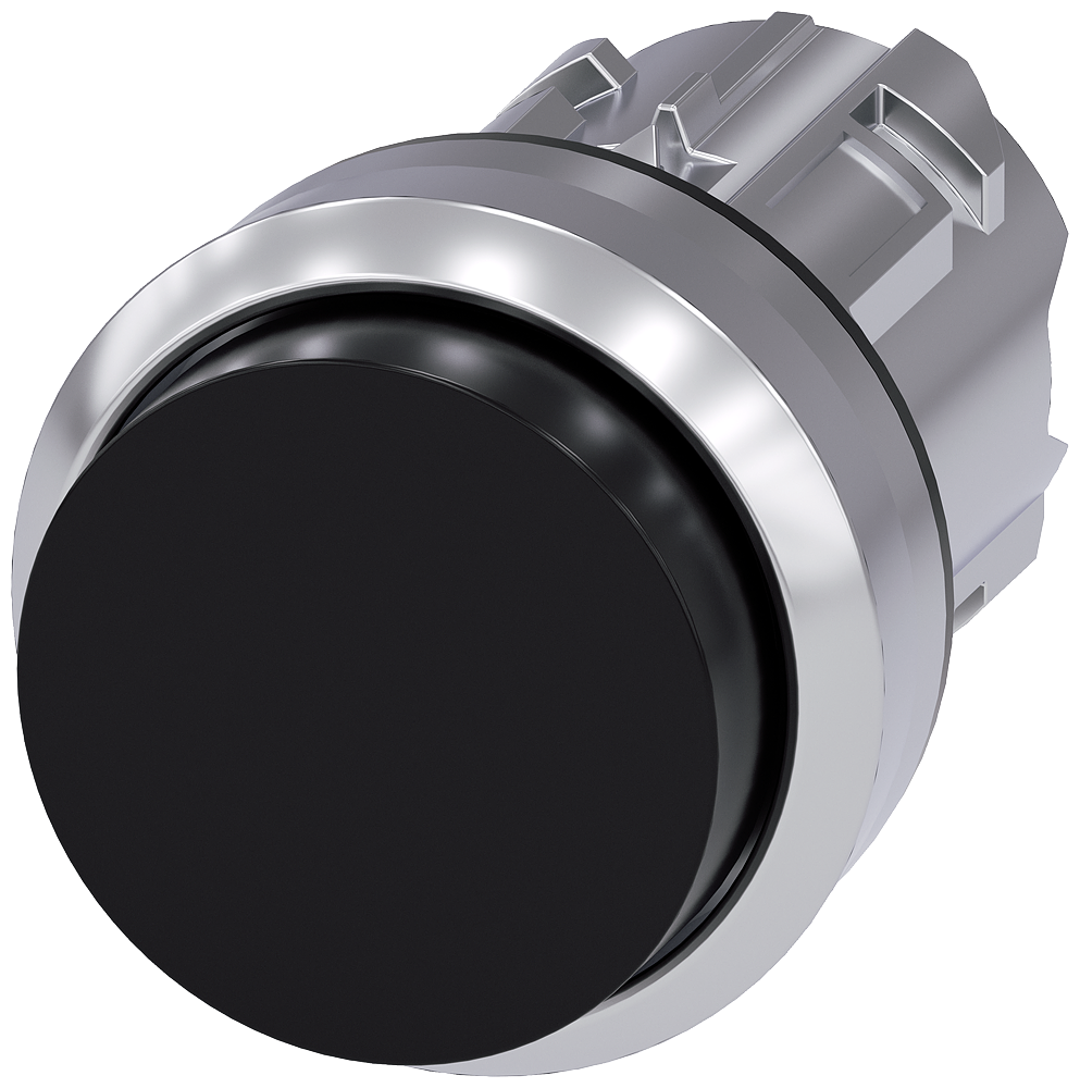 BOTÃO 22 MM REDONDO METAL DE ALTO BRILHO PRETO BOTÃO DE PRESSÃO 3SU10500BB100AA0-ZY19 SIEMENS