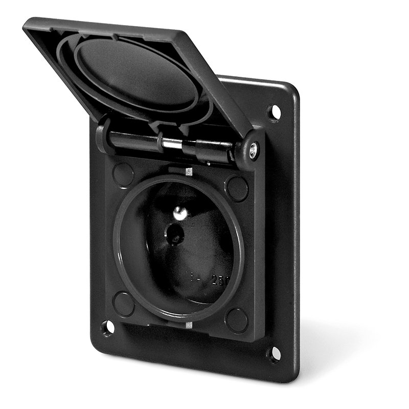 [Imagem TOMADA DE EMBUTIR COM OBTURADOR E MICRO 570.4091N-SW SCAME]