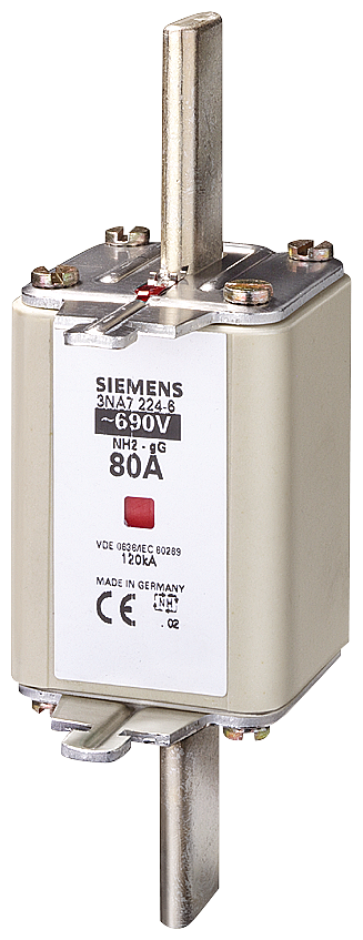 ELEMENTO DE FUSÍVEL NH NH2 IN: 80 A GG UN CA: 690 V UN CC: 440 V 3NA72246 SIEMENS