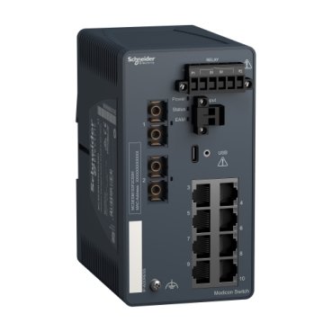 [Imagem do produto MODICON MANAGED SWITCH 8 PORTS FOR COPPER + 2 PORTS FOR FIBER OPTIC SINGLE MODE HARSH MCSESM103F2CS0H SCHNEIDER]