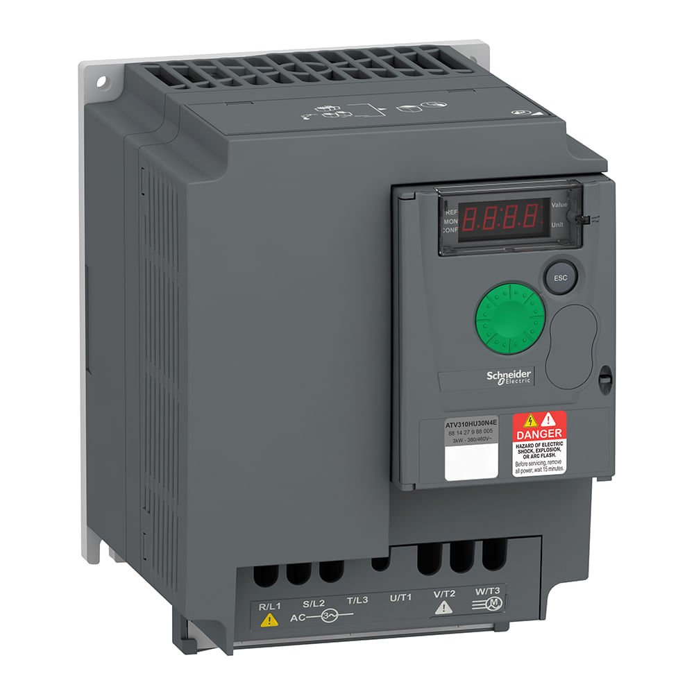 [Imagem INVERSOR DE FREQUÊNCIA TRIFÁSICO 2.2KW 7.1A 380/460V 50/60HZ ATV310HU30N4E SCHNEIDER]