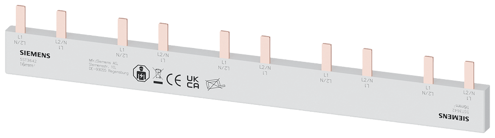 BARRAMENTO DE PINO 16MM2 BIFÁSICO 5X (1FA+N+COAUX) 210MM 5ST3642 SIEMENS
