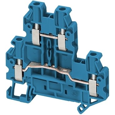 [Imagem CONECTOR PARAFUSO 2 NIVEIS 2.5MM2 4 PONTOS AZUL NSYTRV24DBL SCHNEIDER]