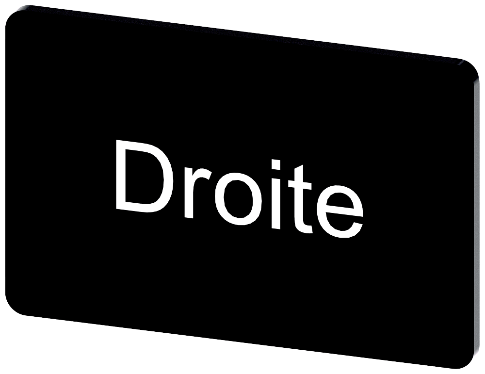 PLACA DE IDENTIFICAÇÃO 17,5X27MM PLACA PRETO INSCRIÇÃO: DROITE 3SU19000AD160GG0 SIEMENS