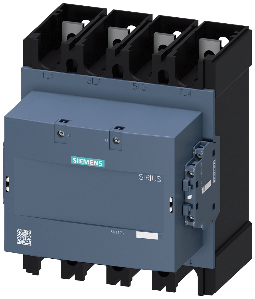 CONTATOR AC-1 500 A/400 V/40 °C S12 DE 4 POLOS AC/DC 48-130 V 2NO+2NF 3RT13746AF36 SIEMENS