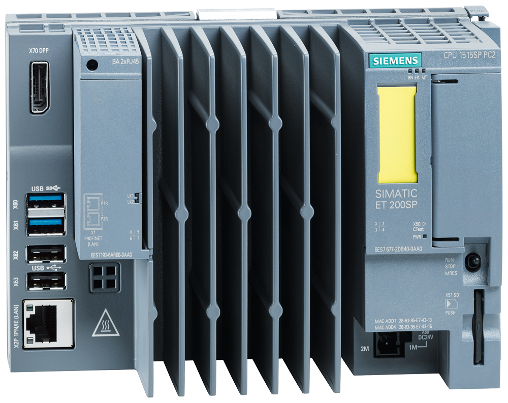 [Imagem do produto SIMATIC ET 200SP CPU 1515SP PC2 F 8 GB, 64-BIT 6ES76772SB420GB1 SIEMENS]