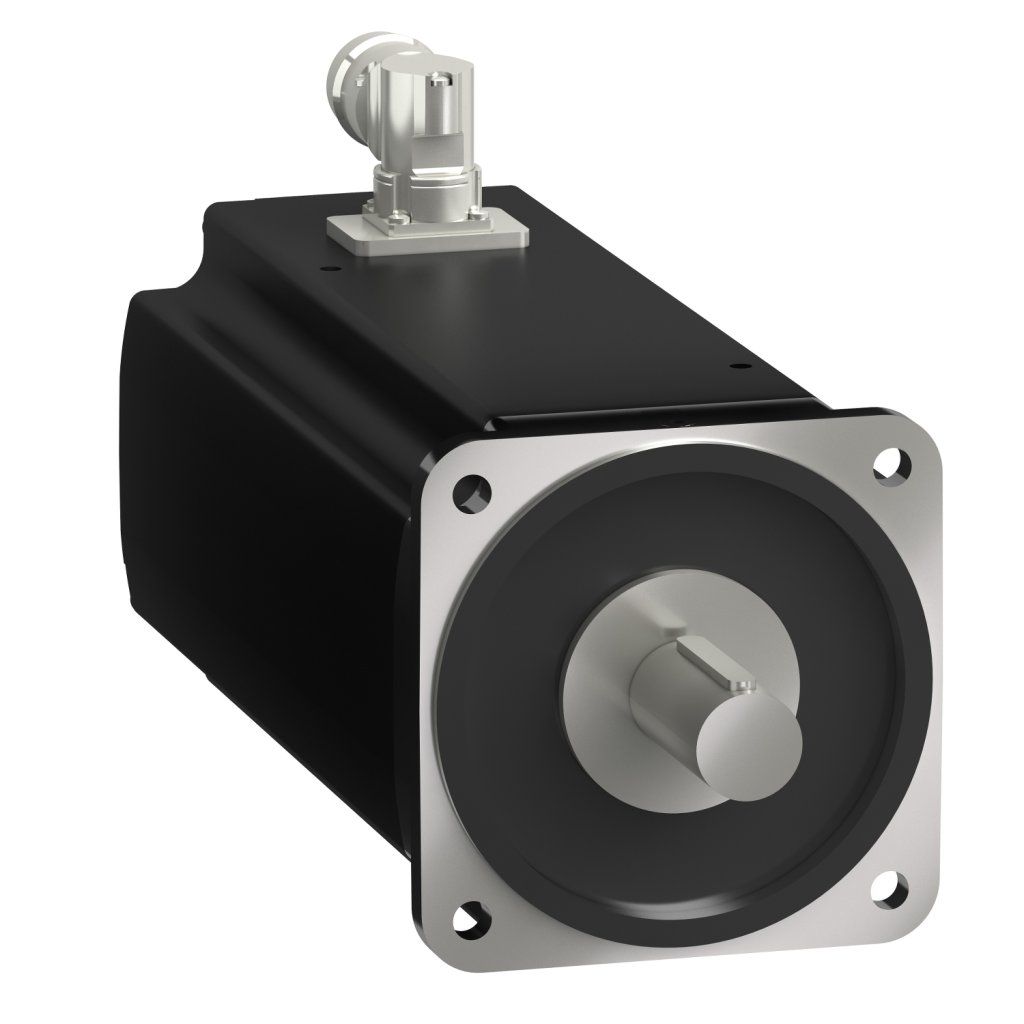 [Imagem SERVOMOTOR DE MÉDIA INÉRCIA COM 190MM DE FLANGE 100 NM/2000 RPM MONO VOLTA EIXO CHAVEADO COM FREIO CONECTOR ANGULAR IP 65/IP 67 BMH1904P31F2A SCHNEIDER]