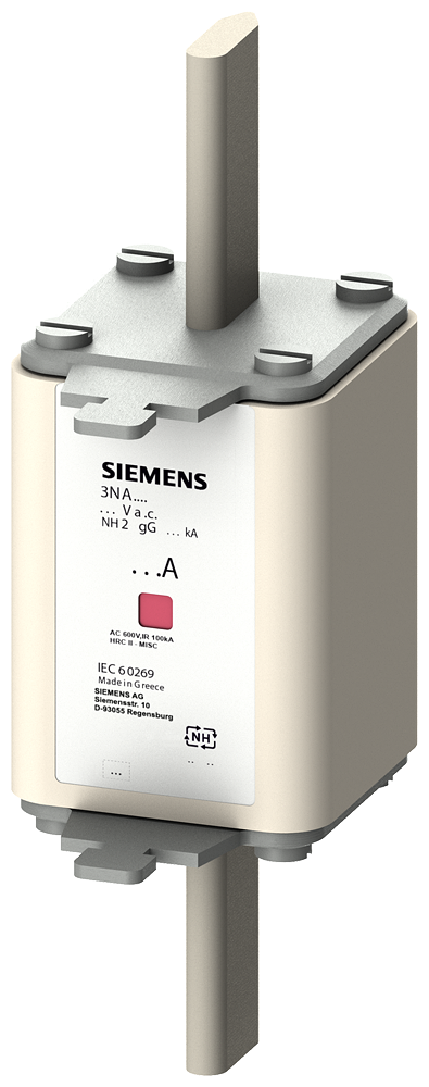 ELEMENTO DE FUSÍVEL NH NH2 IN: 80 A GG UN CA: 500 V UN CC: 440 V 3NA7224 SIEMENS