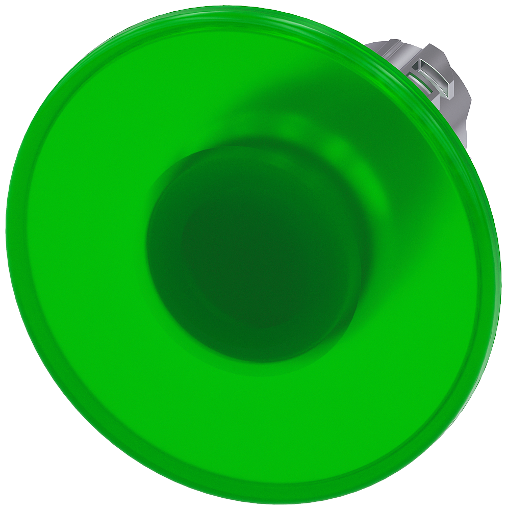 [Imagem do produto FRONTAL BOTÃO COGUMELO 60MM METÁLICO ILUMINADO VERDE 3SU10511CA400AA0 SIEMENS]