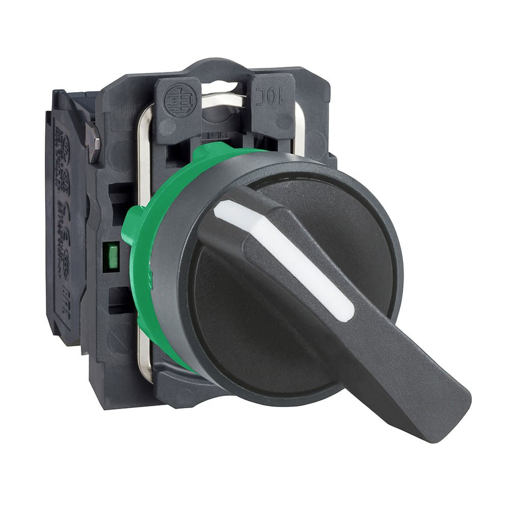 [Imagem COMUTADOR Ø22MM PLÁSTICO, 2 POSIÇÕES FIXAS, MANOPLA LONGA, NA XB5AJ21 SCHNEIDER]