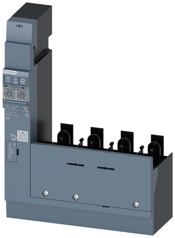 [Imagem UNIDADE DE CORRENTE RESIDUAL RCD510 BASIC RCD TIPO A MONTADA EMBAIXO 3VA92140RS20 SIEMENS]