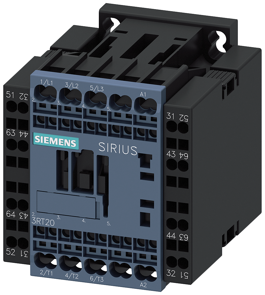 CONTATOR AC-3E 12 A/5,5 KW/400V 3 POLOS DC110V 2NA+3NF BORNE DE MOLA 3RT20172FF480KT1 SIEMENS