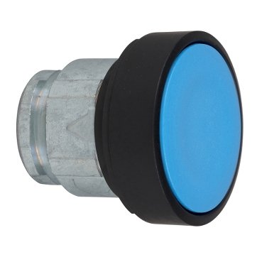 [Imagem CABEÇOTE PARA BOTÃO LUMINOSO Ø22MM METÁLICO FACEADO RETORNO POR MOLA AZUL MOLDURA PRETA ZB4BA67 SCHNEIDER]