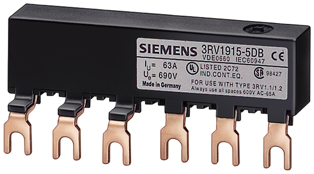 [Imagem PEÇA DE UNIÃO PARA BARRAMENTO TRIFÁSICO DISTÂNCIA DE SEPARAÇÃO 45MM 3RV19155DB SIEMENS]