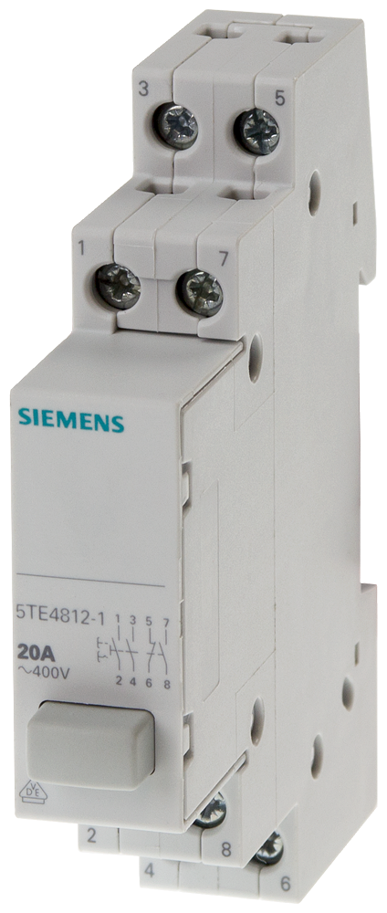 BOTÃO 3NA+1NF 1 TECLA CINZA COM FUNÇÃO DE ENCAIXE 5TE48121 SIEMENS