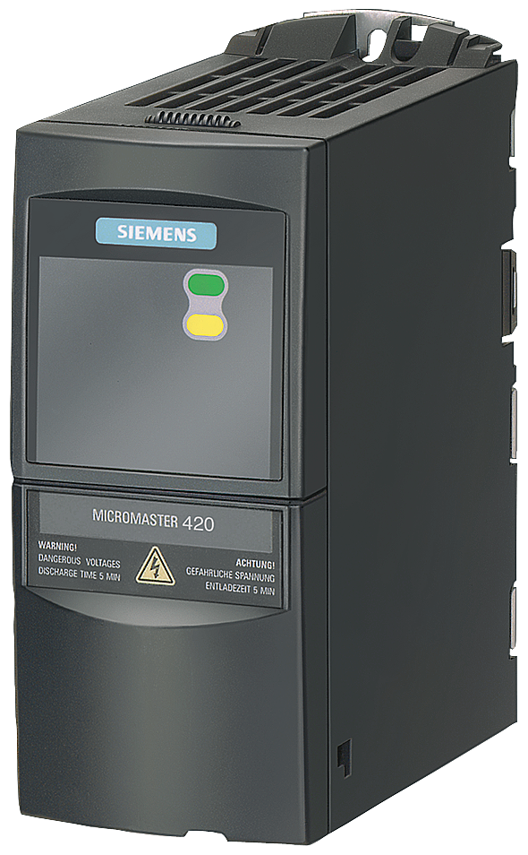 [Imagem INVERSOR DE FREQUÊNCIA MONOFÁSICO/TRIFÁSICO 0,37KW 2,30A 200/240V 47/63HZ MICROMASTER 440 6SE64402AB137AA1 SIEMENS]