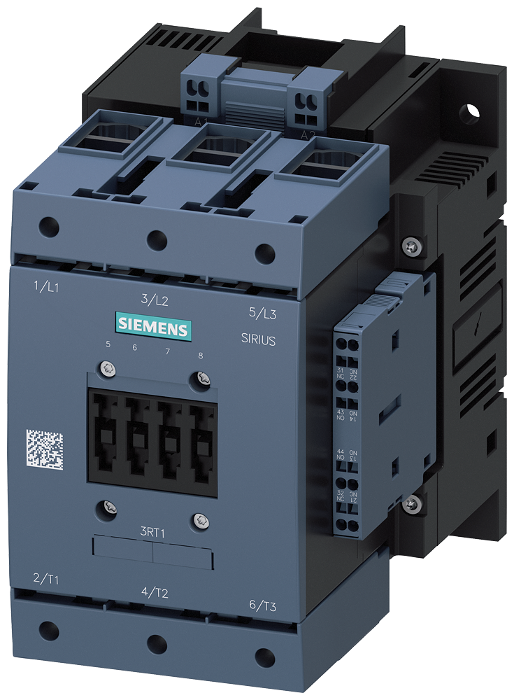 [Imagem do produto CONTATOR AC3 115A 200/220VUC 2NA+2NF MOLA 3RT10543AM36 SIEMENS]