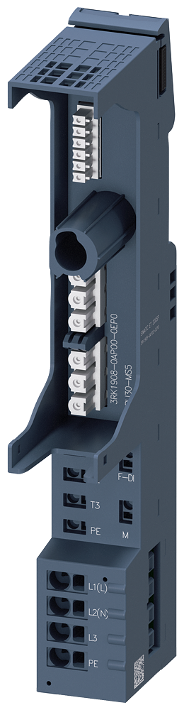 [Imagem BASE-UNIT ET 200SP COM F-DI PARA MOTOR DE PARTIDA COM ALIMENTAÇÃO 500 V 3RK19080AP000EP0 SIEMENS]