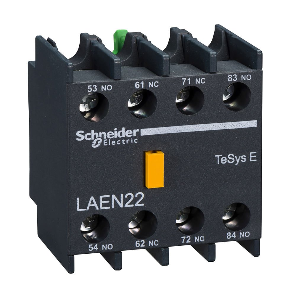 [Imagem CONTATO AUXILIAR INSTANTÂNEO FRONTAL 2NA+2NF PARA LC1E LAEN22 SCHNEIDER]