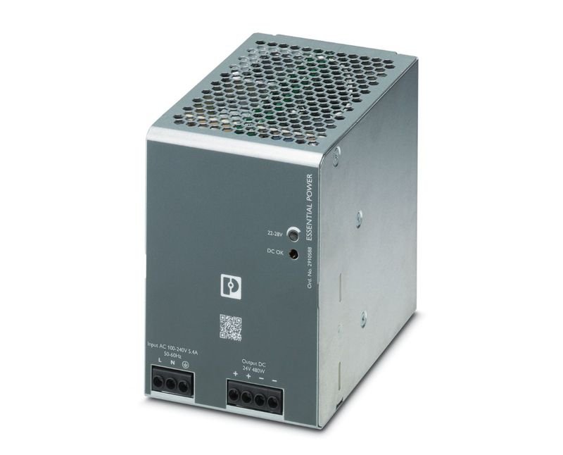[Imagem do produto FONTE DE ALIMENTAÇÃO ESSENCIAL EDITION COM CHAVEAMENTO MONOFÁSICA SAÍDA 24VDC 480W ESSENTIALPS1AC24DC480WEE PHOENIX CONTACT]
