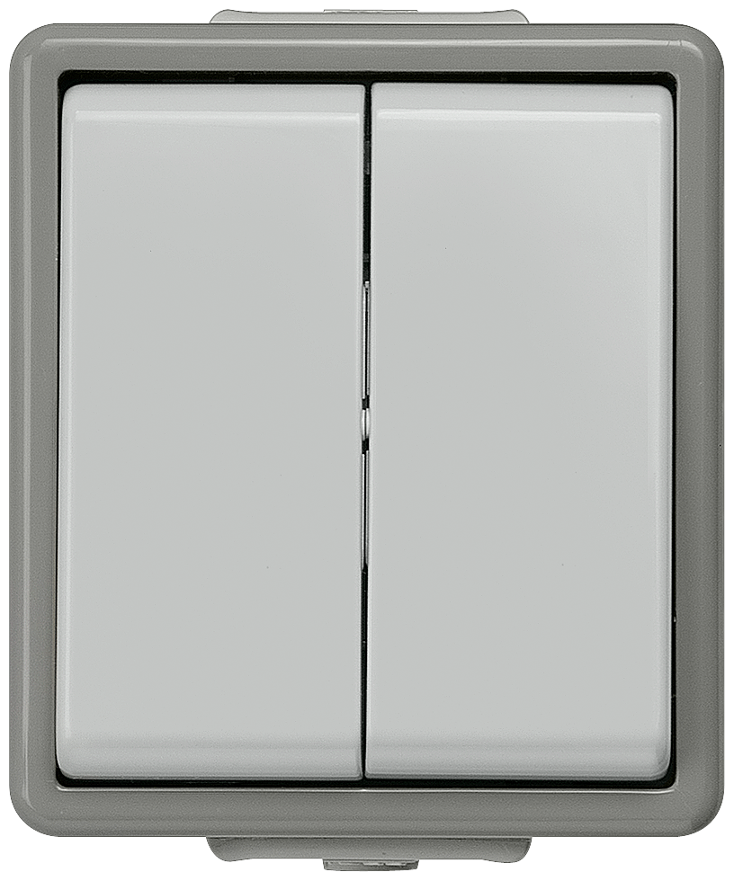 FLÄCHE IP44 MONTAGEM À SUPERFÍCIE INTERRUPTOR DE COMUTAÇÃO DUPLA 2X 5TA4708 SIEMENS