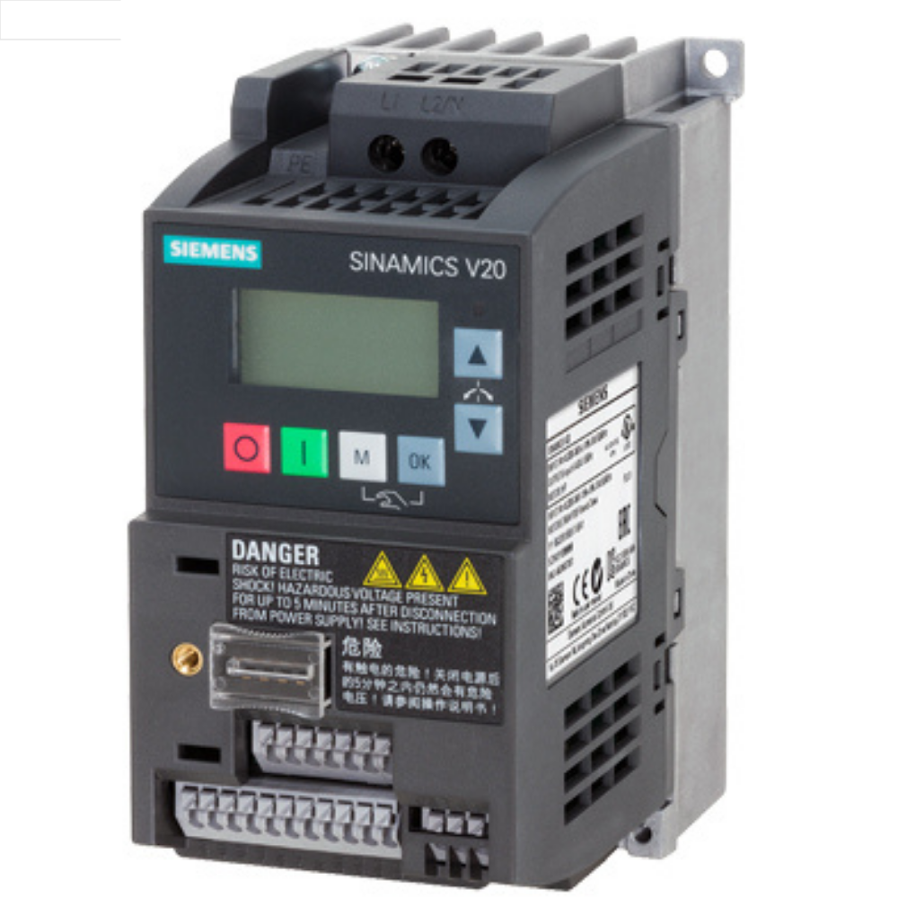 [Imagem INVERSOR  DE FREQUÊNCIA MONOFÁSICO/TRIFÁSICO 0,75KW 4,2A 200/240V 47/63HZ 6SL32105BB175UV1 SIEMENS]