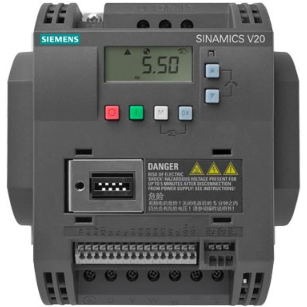 [Imagem INVERSOR DE FREQUÊNCIA TRIFÁSICO 0,75KW 2,2A 380/480V 47/63HZ 6SL32105BE175UV0 SIEMENS]